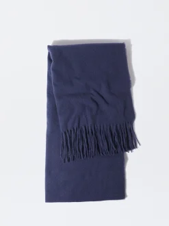 PARFOIS Bufanda Lisa Con Flecos Azul Marino Cheap