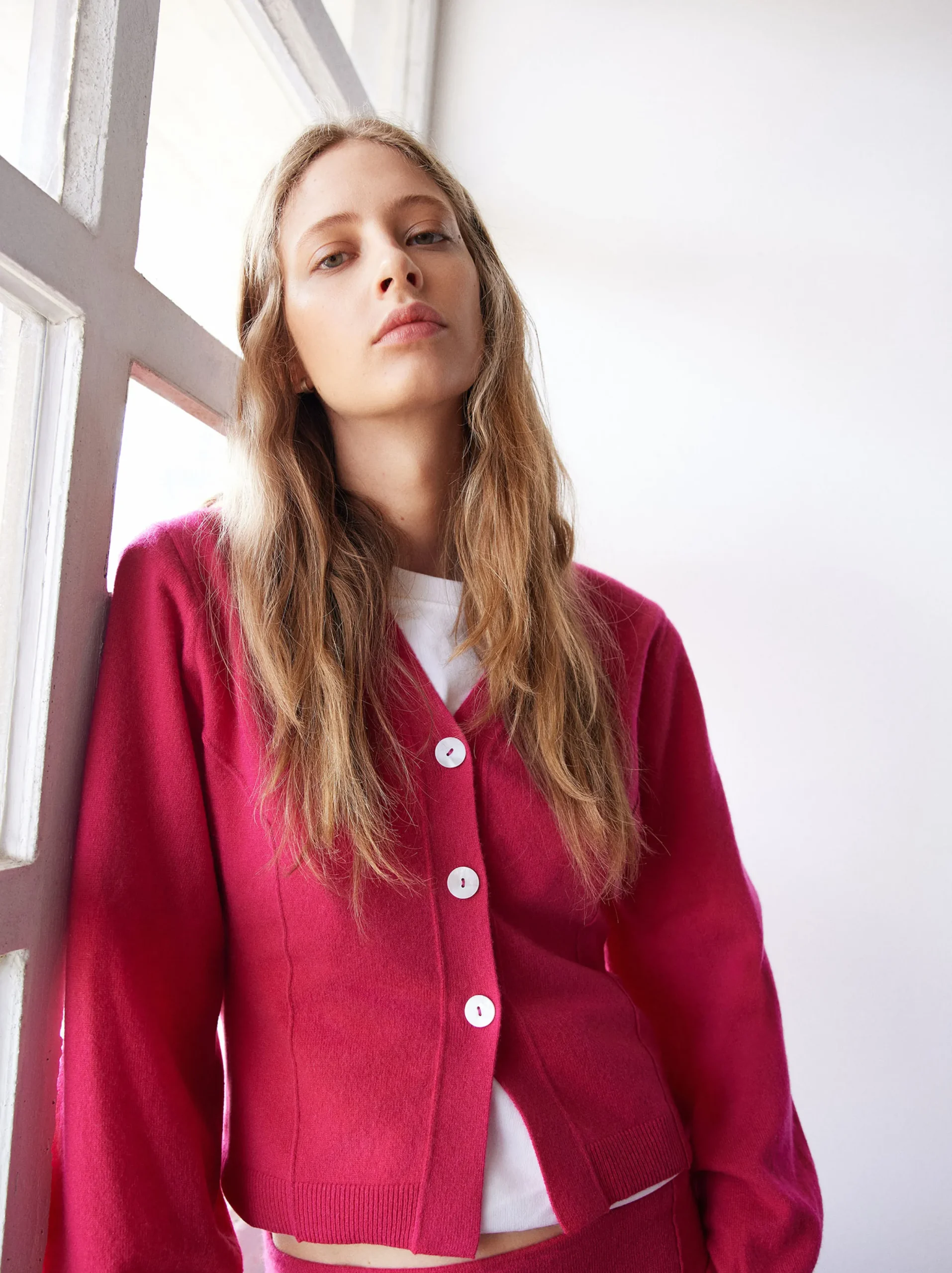 PARFOIS Cárdigan Cashmere Fucsia Best Sale