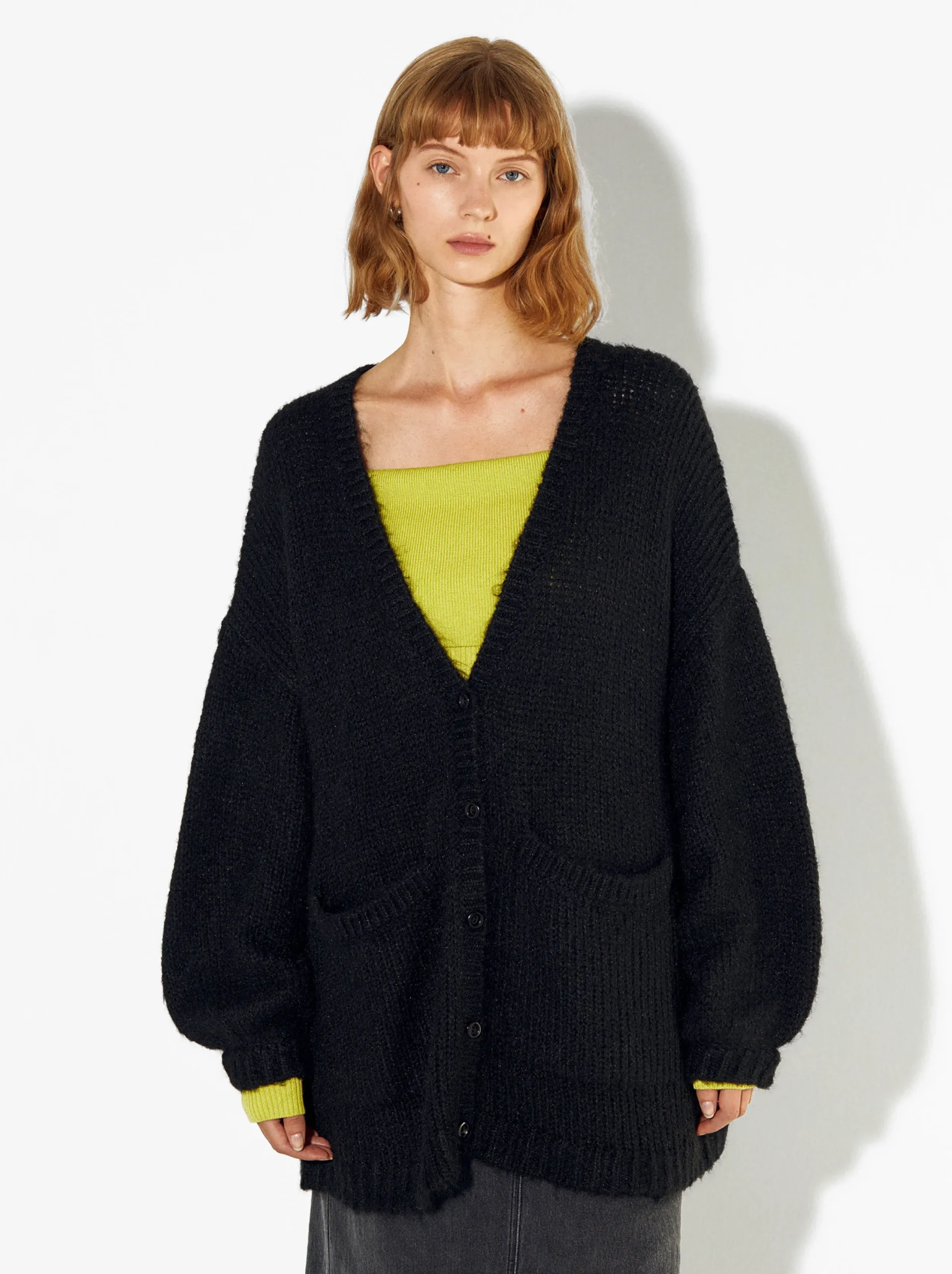 PARFOIS Cárdigan Con Mezcla De Lana Negro Store