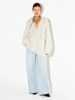 PARFOIS Cárdigan Con Mezcla De Lana Blanco Cheap