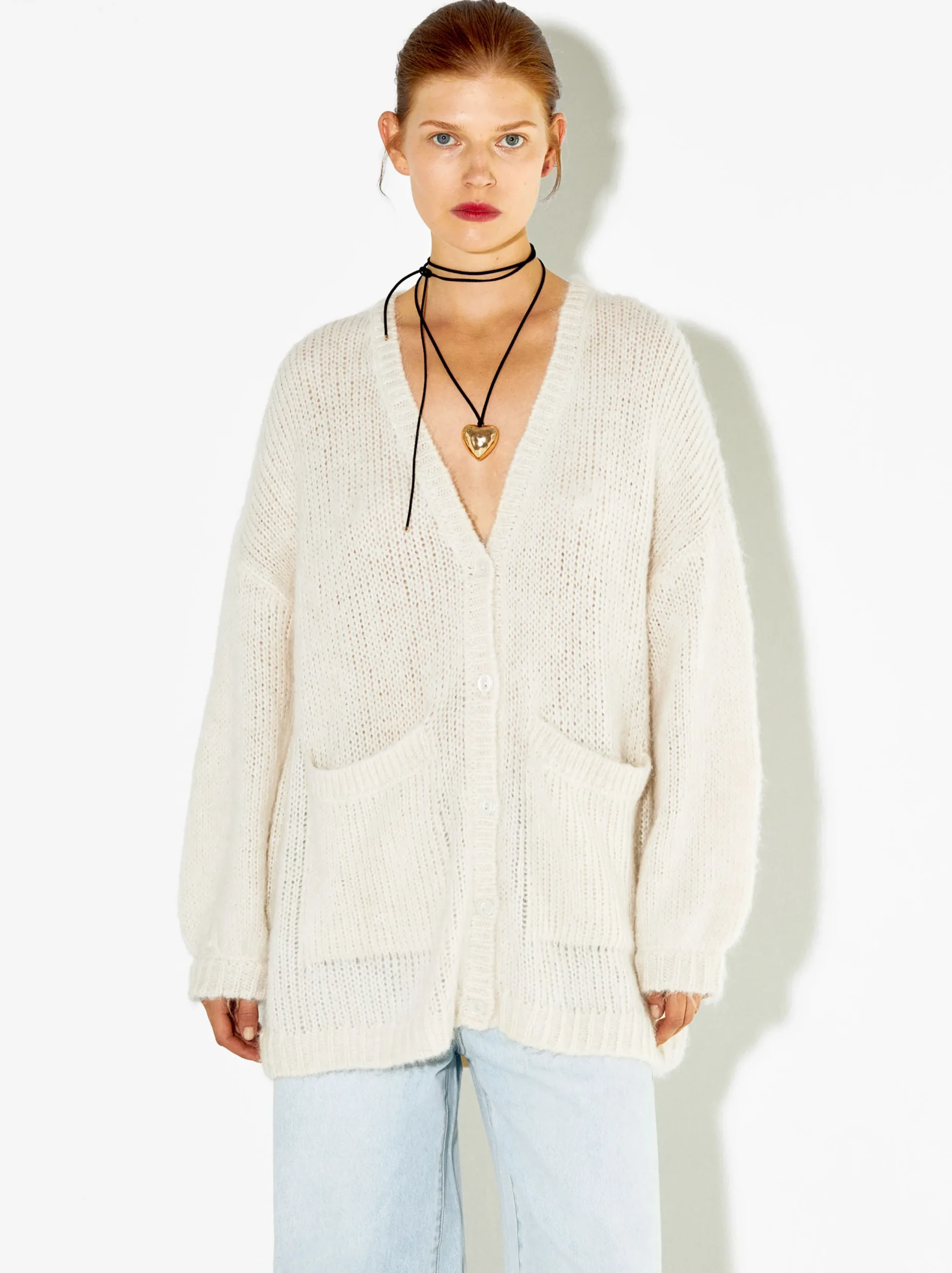 PARFOIS Cárdigan Con Mezcla De Lana Blanco Cheap