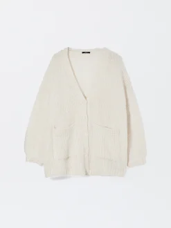 PARFOIS Cárdigan Con Mezcla De Lana Blanco Cheap