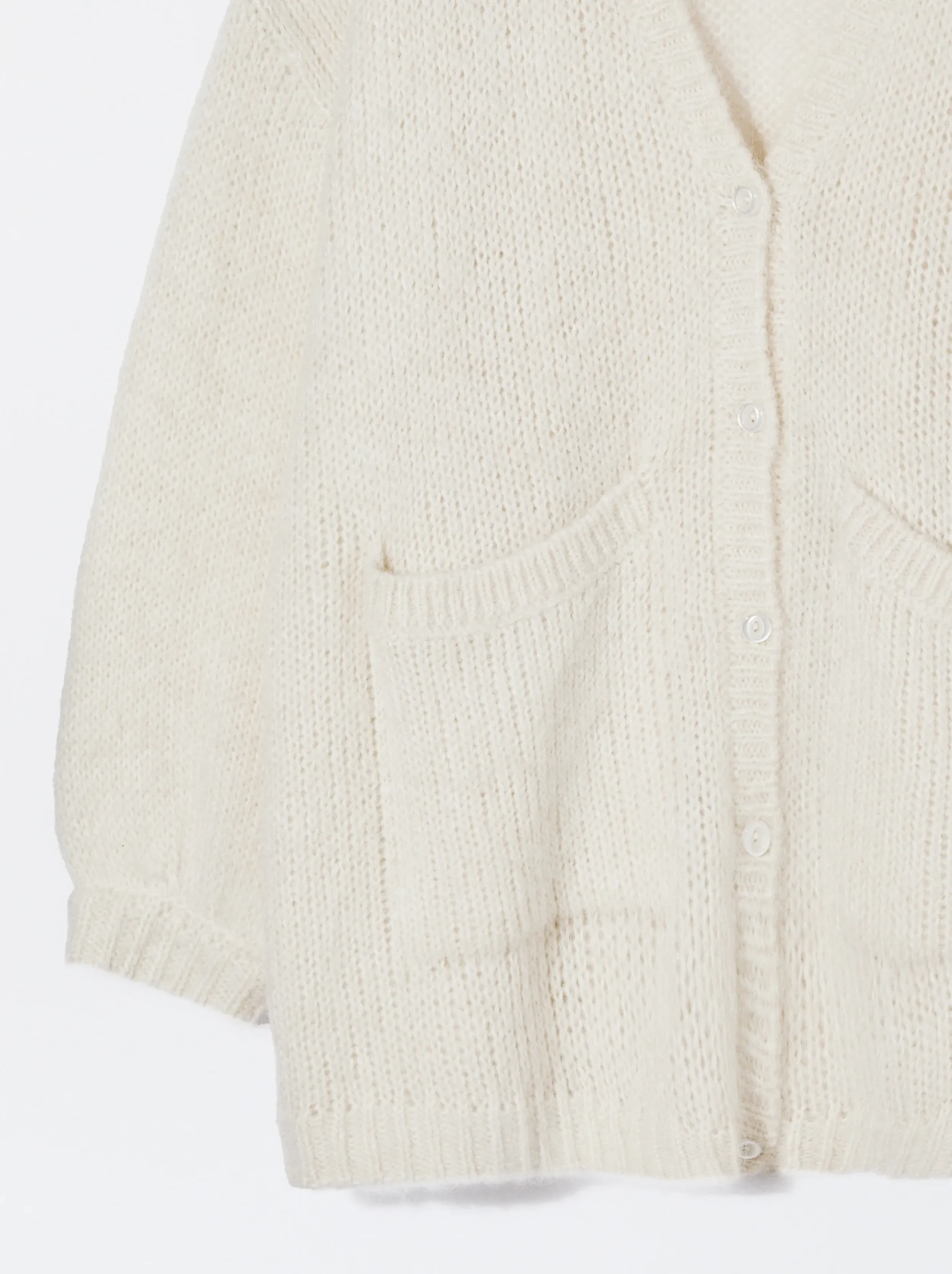 PARFOIS Cárdigan Con Mezcla De Lana Blanco Cheap