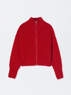 PARFOIS C&aacute;rdigan De Punto Cierre De Cremallera Rojo Online