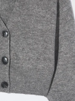 PARFOIS Cárdigan De Punto Con Botones Gris Best Sale