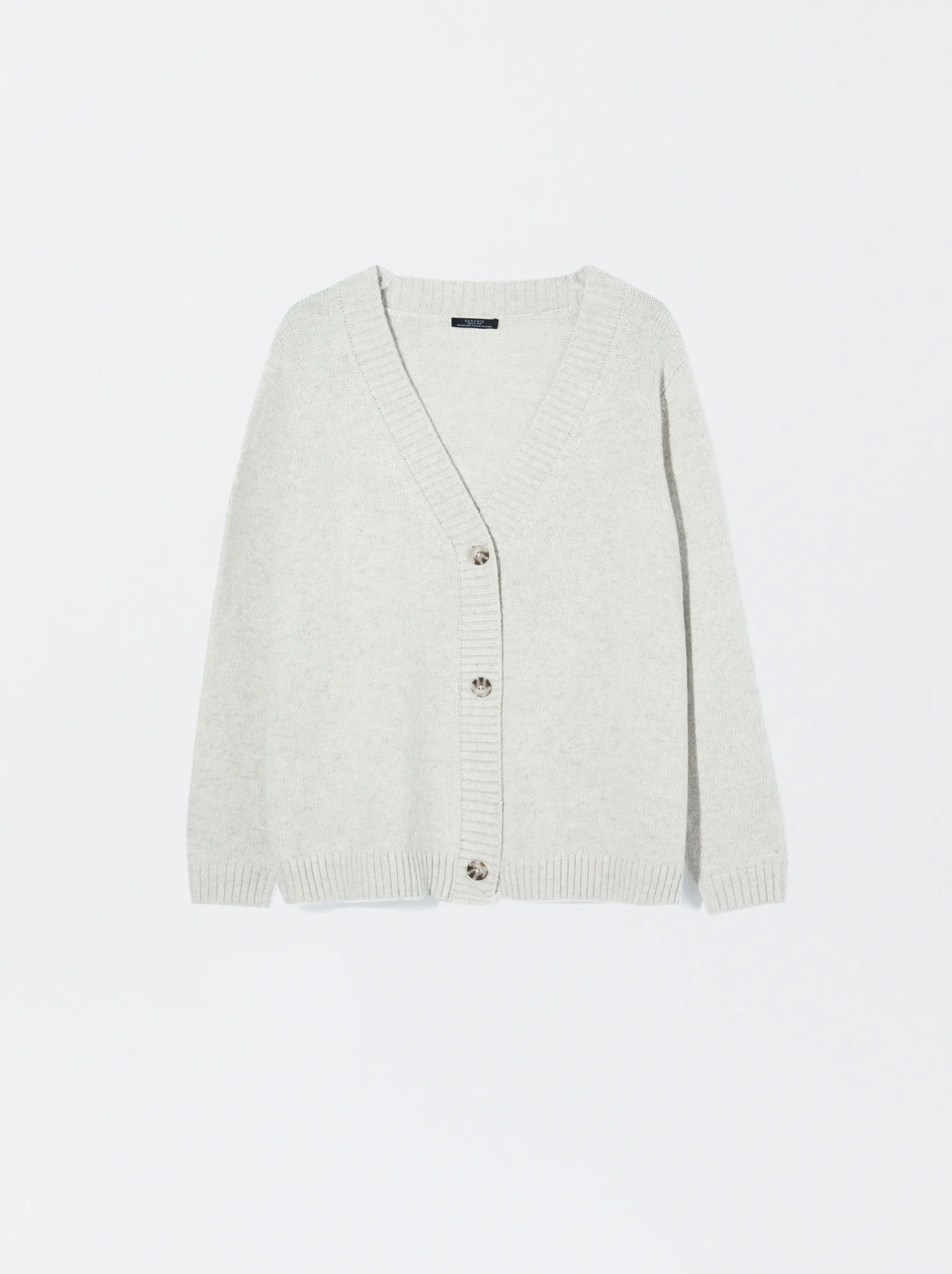 PARFOIS Cárdigan De Punto Con Botones Beige Cheap