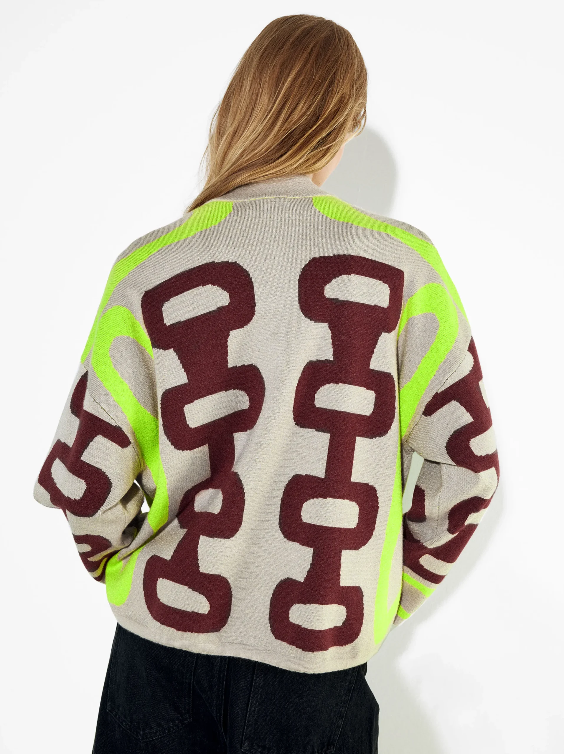 PARFOIS Cárdigan De Punto Jacquard Multicor Outlet