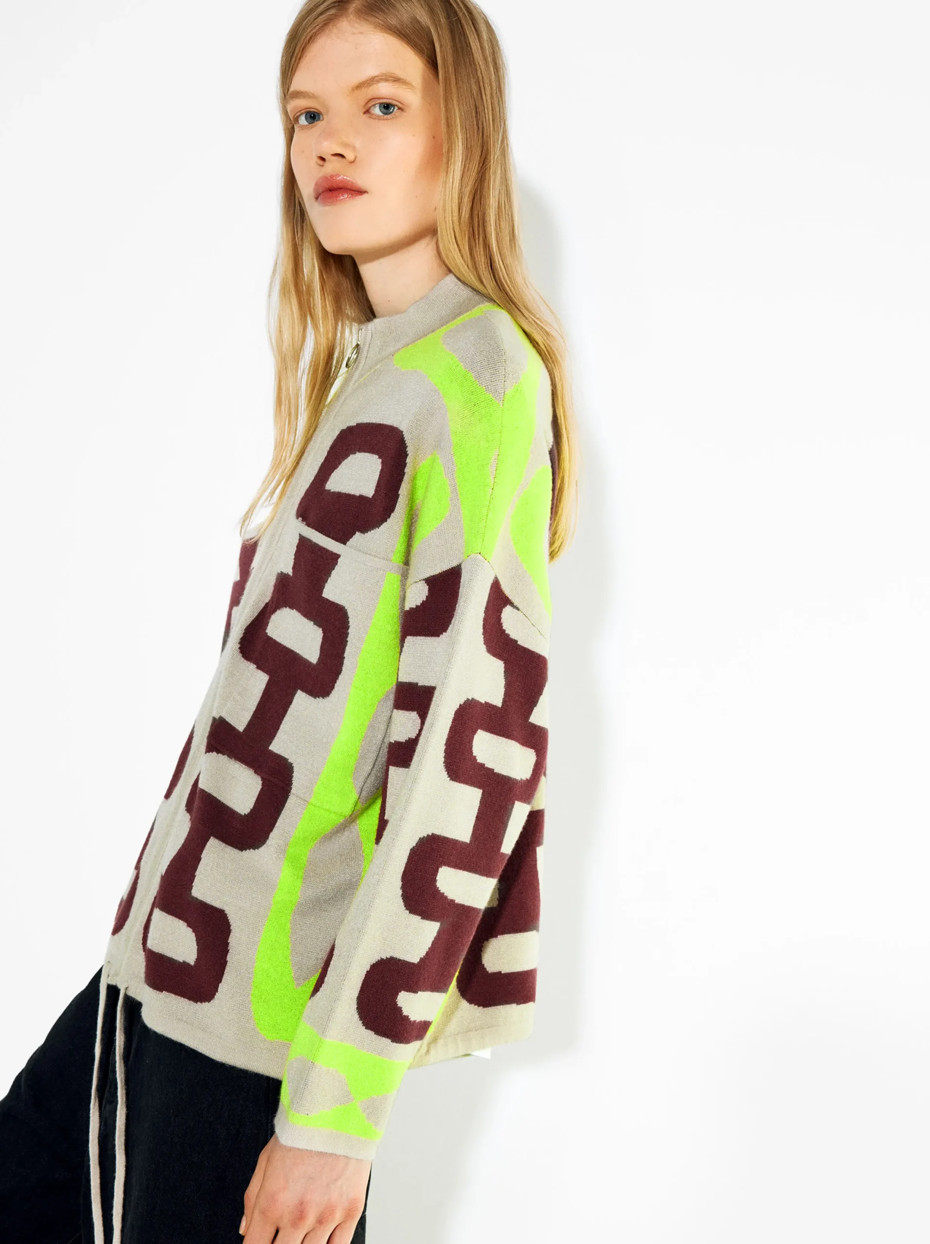 PARFOIS Cárdigan De Punto Jacquard Multicor Outlet