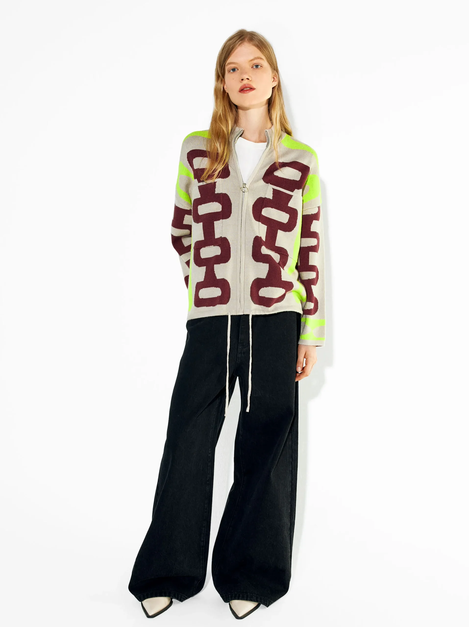 PARFOIS Cárdigan De Punto Jacquard Multicor Outlet