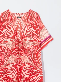 PARFOIS Caft&aacute;n Algod&oacute;n Estampado Rosa Outlet