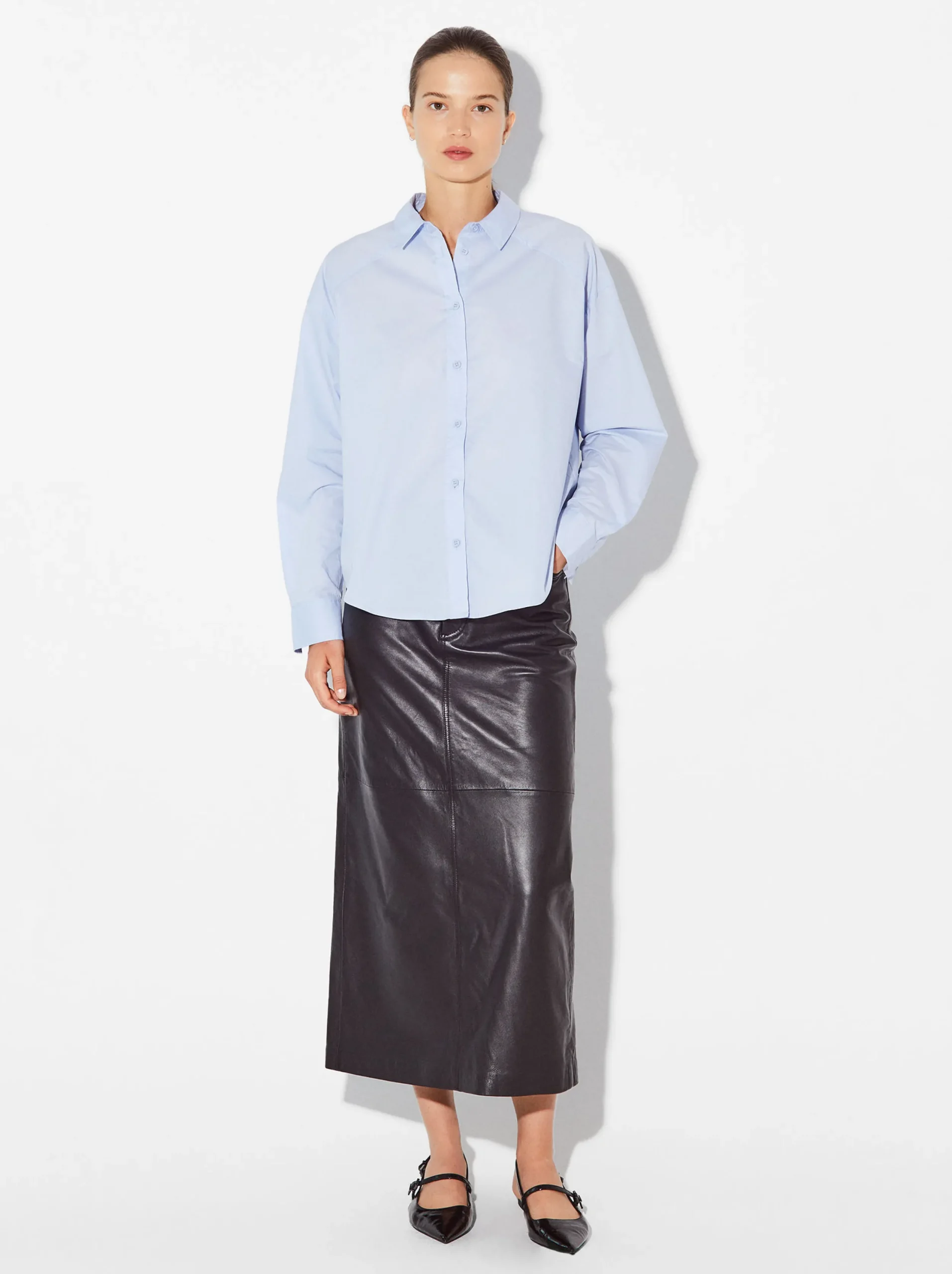 PARFOIS Camisa 100% Algodón Azul Cheap