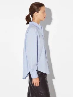 PARFOIS Camisa 100% Algodón Azul Cheap