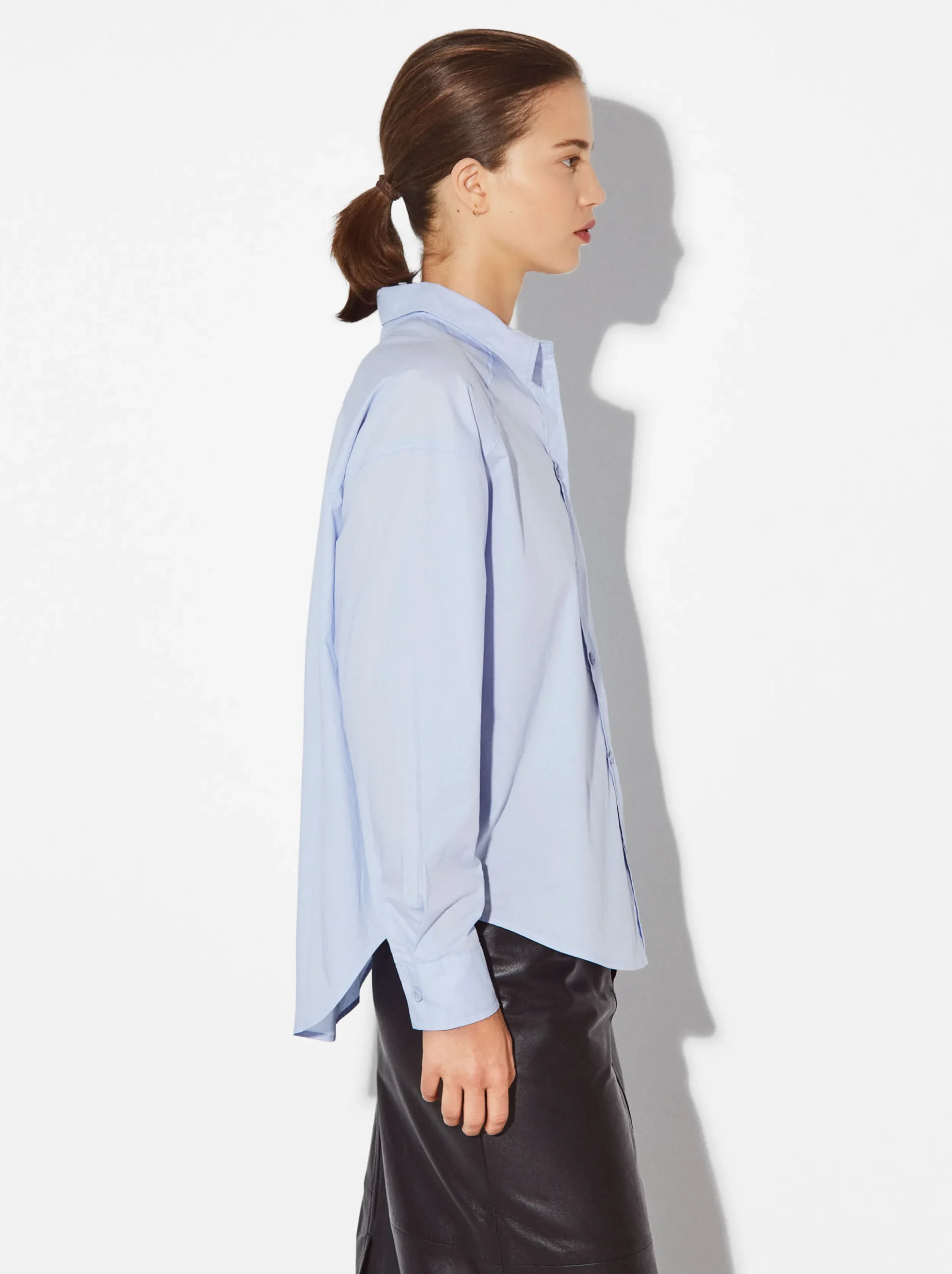 PARFOIS Camisa 100% Algodón Azul Cheap