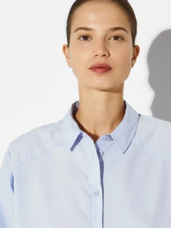 PARFOIS Camisa 100% Algodón Azul Cheap