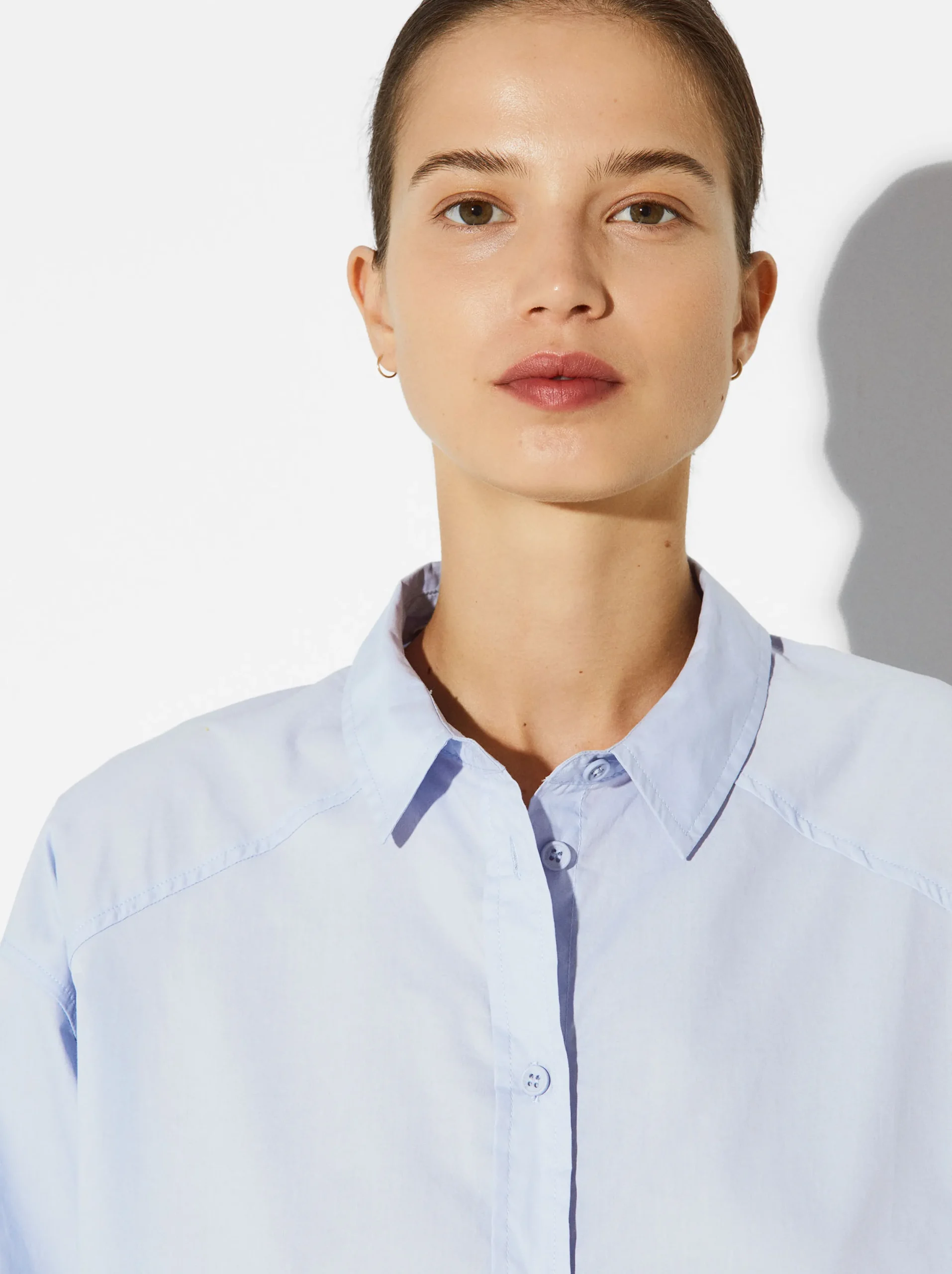 PARFOIS Camisa 100% Algodón Azul Cheap
