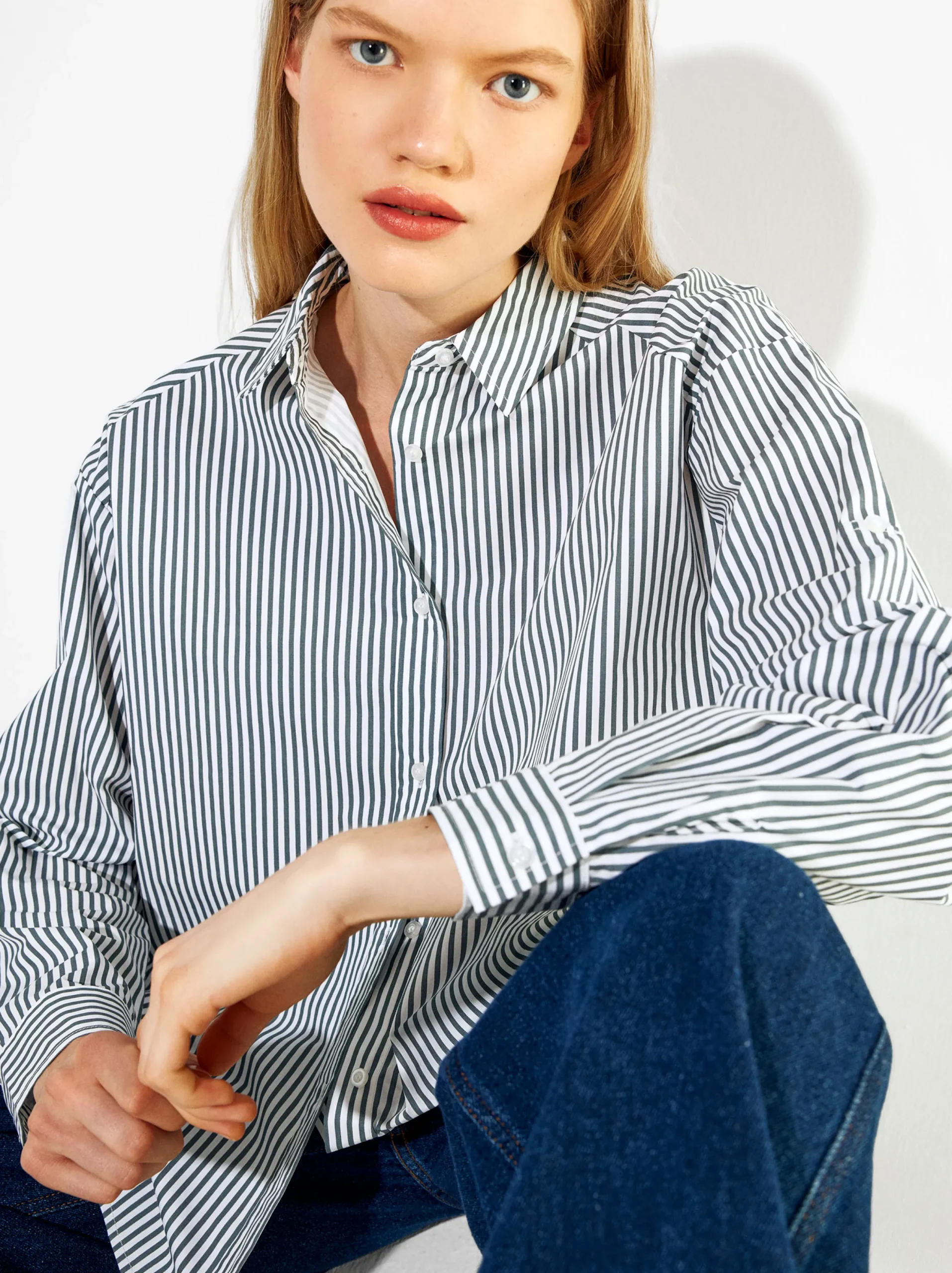 PARFOIS Camisa 100% Algodón Gris New