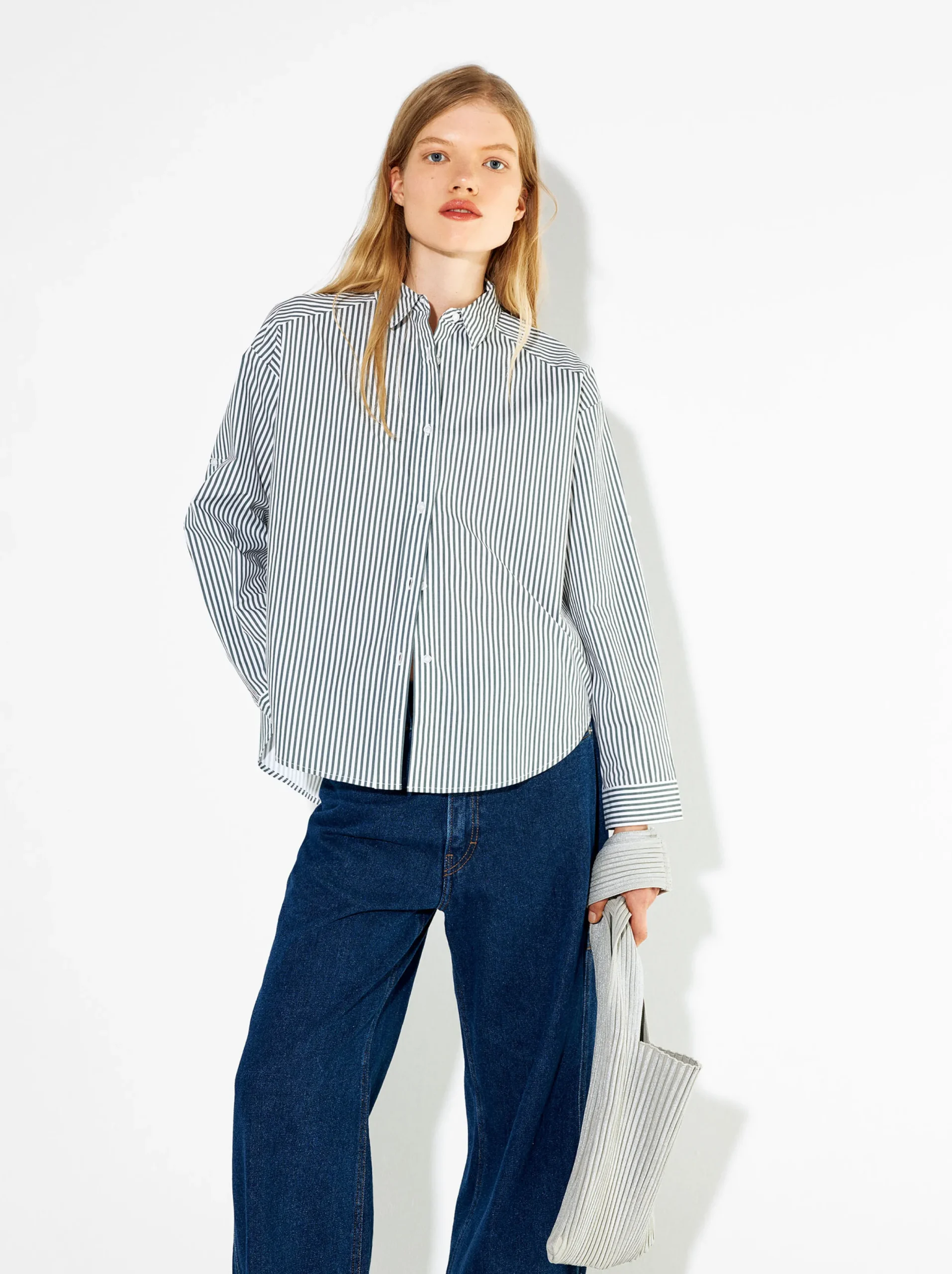 PARFOIS Camisa 100% Algodón Gris New