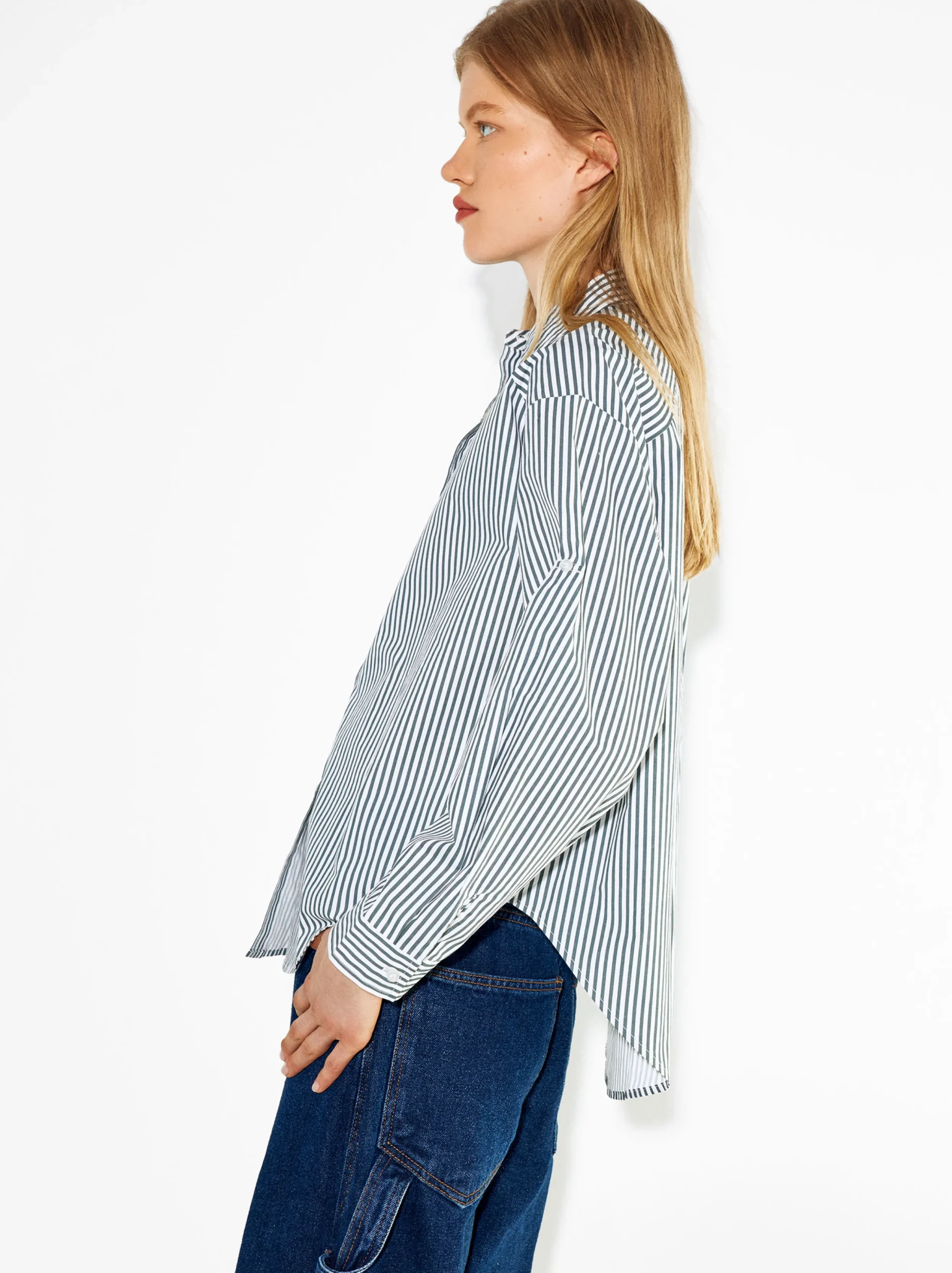 PARFOIS Camisa 100% Algodón Gris New