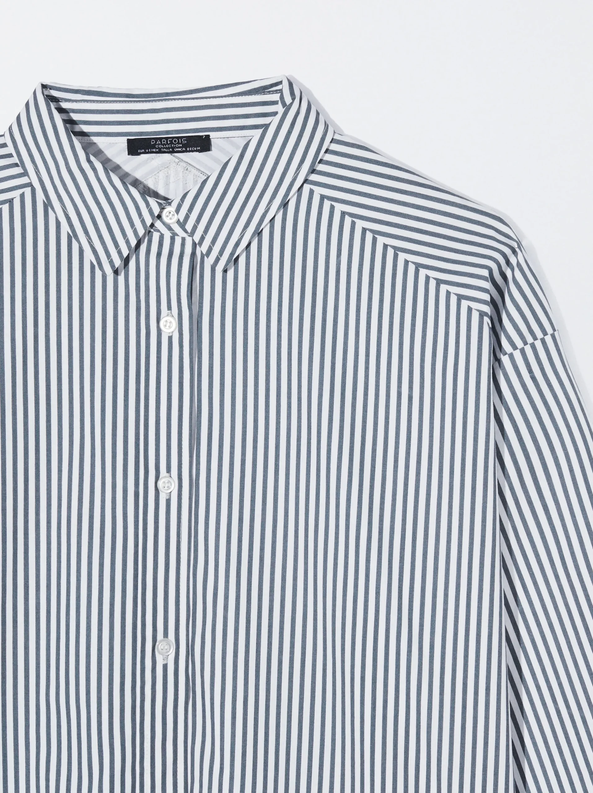PARFOIS Camisa 100% Algodón Gris New