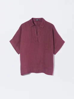PARFOIS Camisa 100% Lino Burdeos New