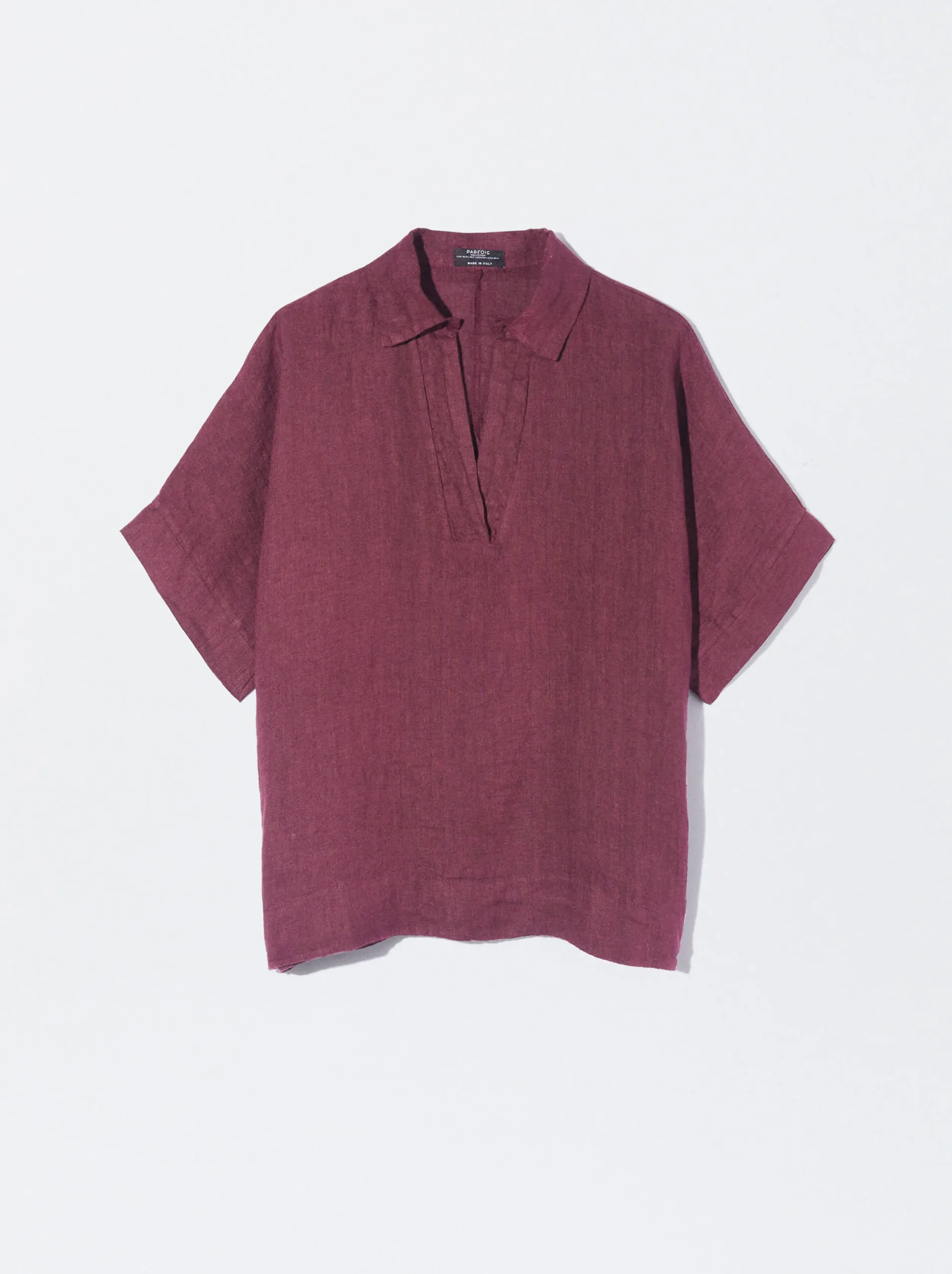 PARFOIS Camisa 100% Lino Burdeos New