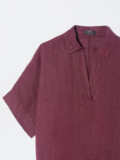 PARFOIS Camisa 100% Lino Burdeos New