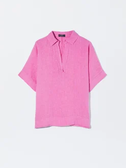PARFOIS Camisa 100% Lino Rosa Outlet
