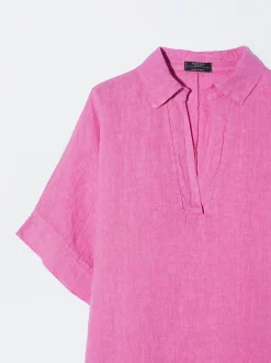 PARFOIS Camisa 100% Lino Rosa Outlet