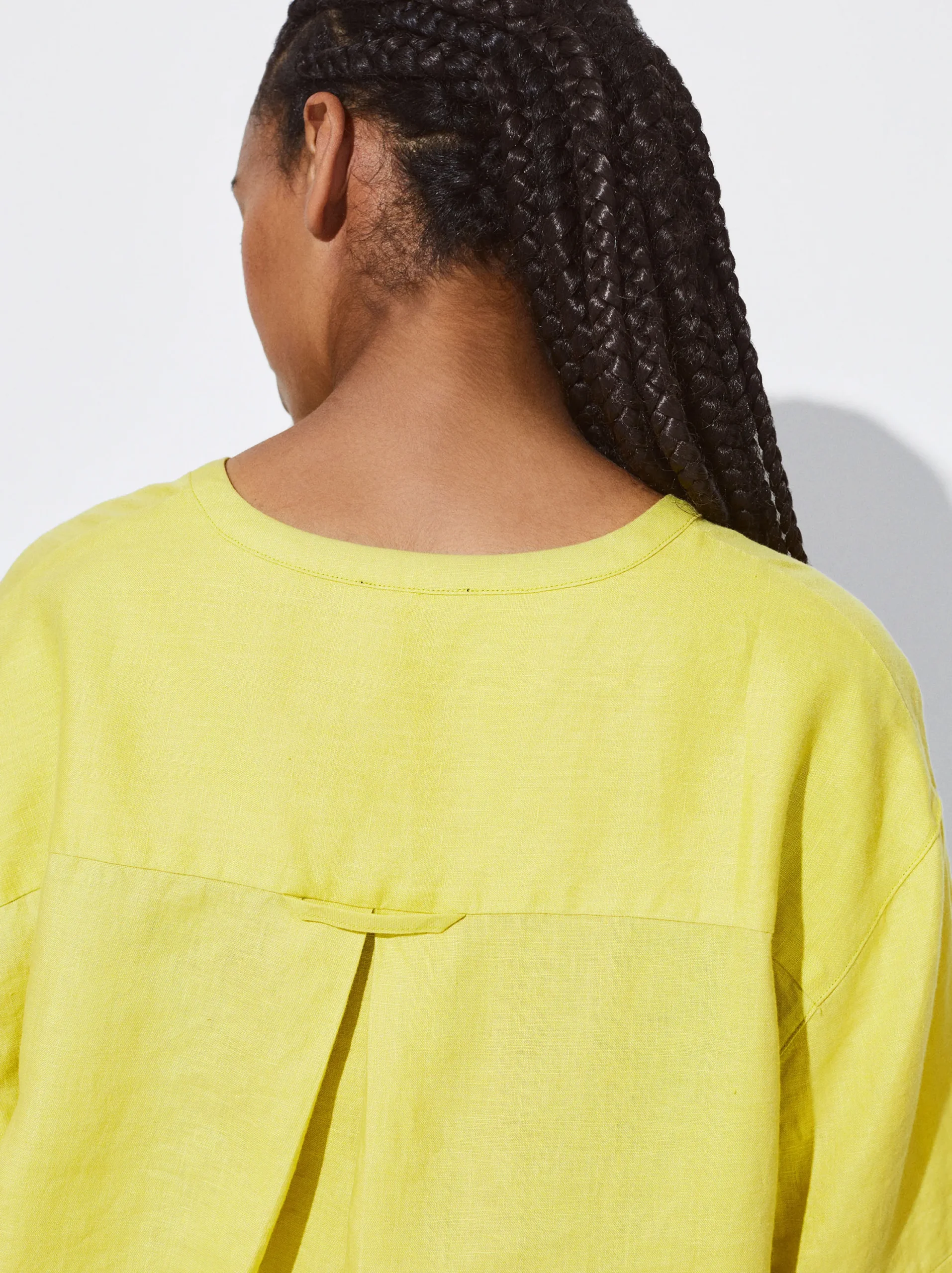 PARFOIS Camisa 100% Lino Amarillo Best