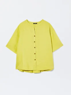 PARFOIS Camisa 100% Lino Amarillo Best