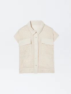 PARFOIS Camisa Algodón Con Bordado Crudo Cheap