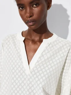 PARFOIS Camisa Algodón Con Lazada Crudo Clearance