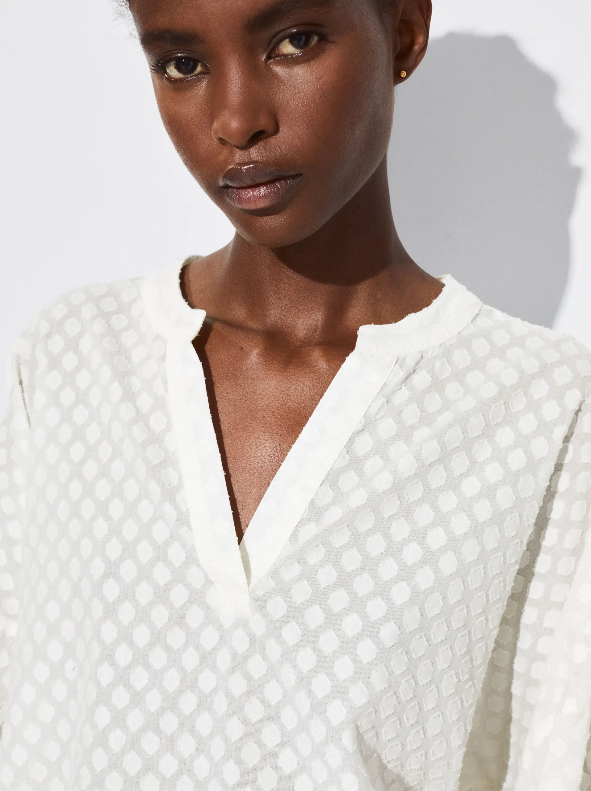 PARFOIS Camisa Algodón Con Lazada Crudo Clearance