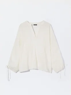 PARFOIS Camisa Algodón Con Lazada Crudo Clearance
