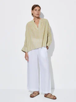 PARFOIS Camisa Algodón Con Rayas Multicor Cheap