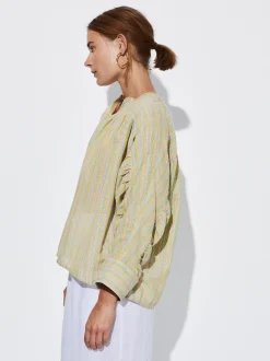 PARFOIS Camisa Algodón Con Rayas Multicor Cheap