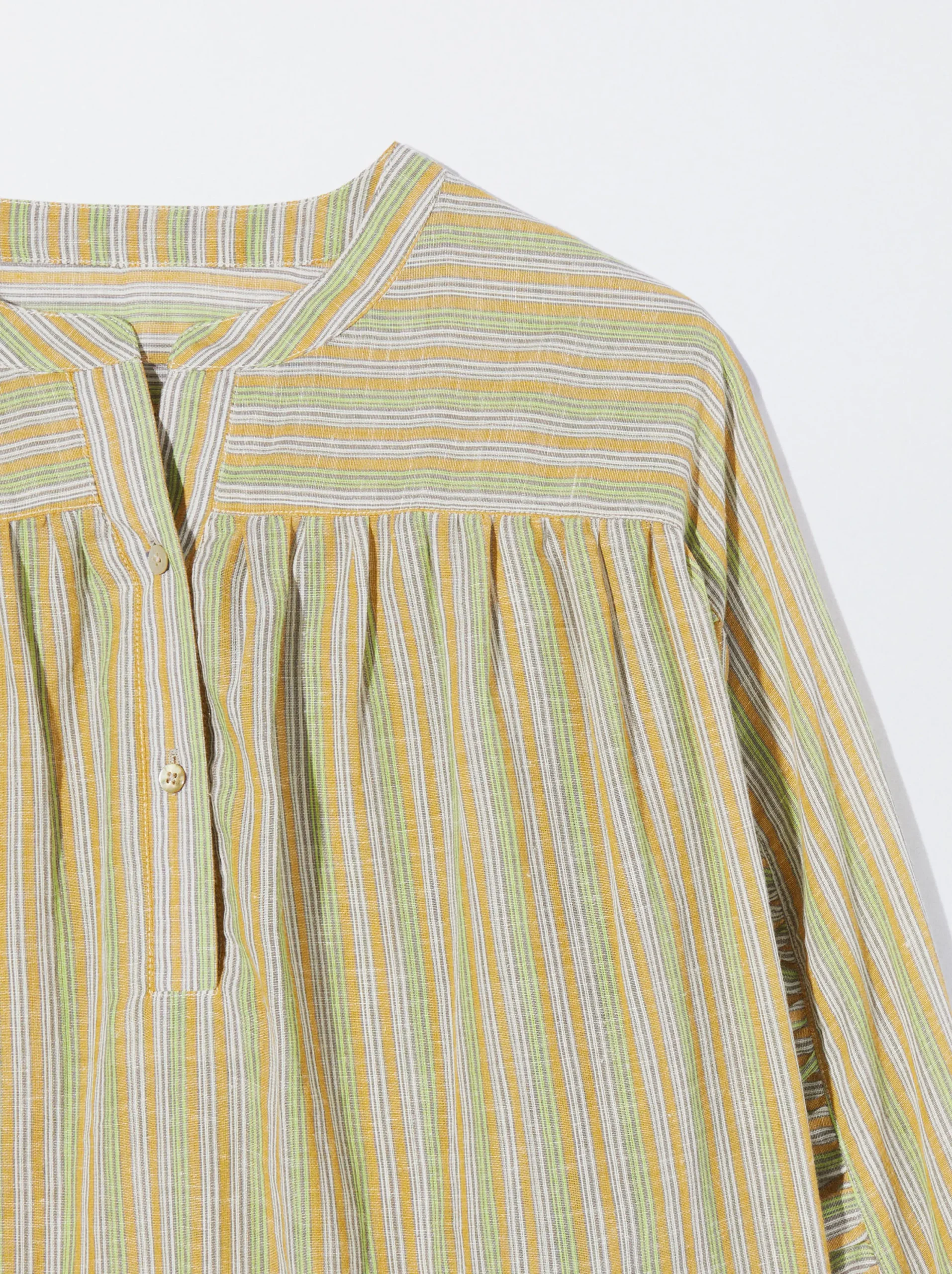 PARFOIS Camisa Algodón Con Rayas Multicor Cheap