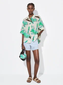 PARFOIS Camisa Algodón Estampada Multicor Fashion