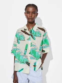 PARFOIS Camisa Algod&oacute;n Estampada Multicor Fashion