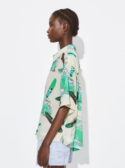 PARFOIS Camisa Algodón Estampada Multicor Fashion
