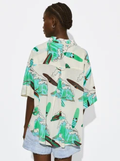 PARFOIS Camisa Algodón Estampada Multicor Fashion