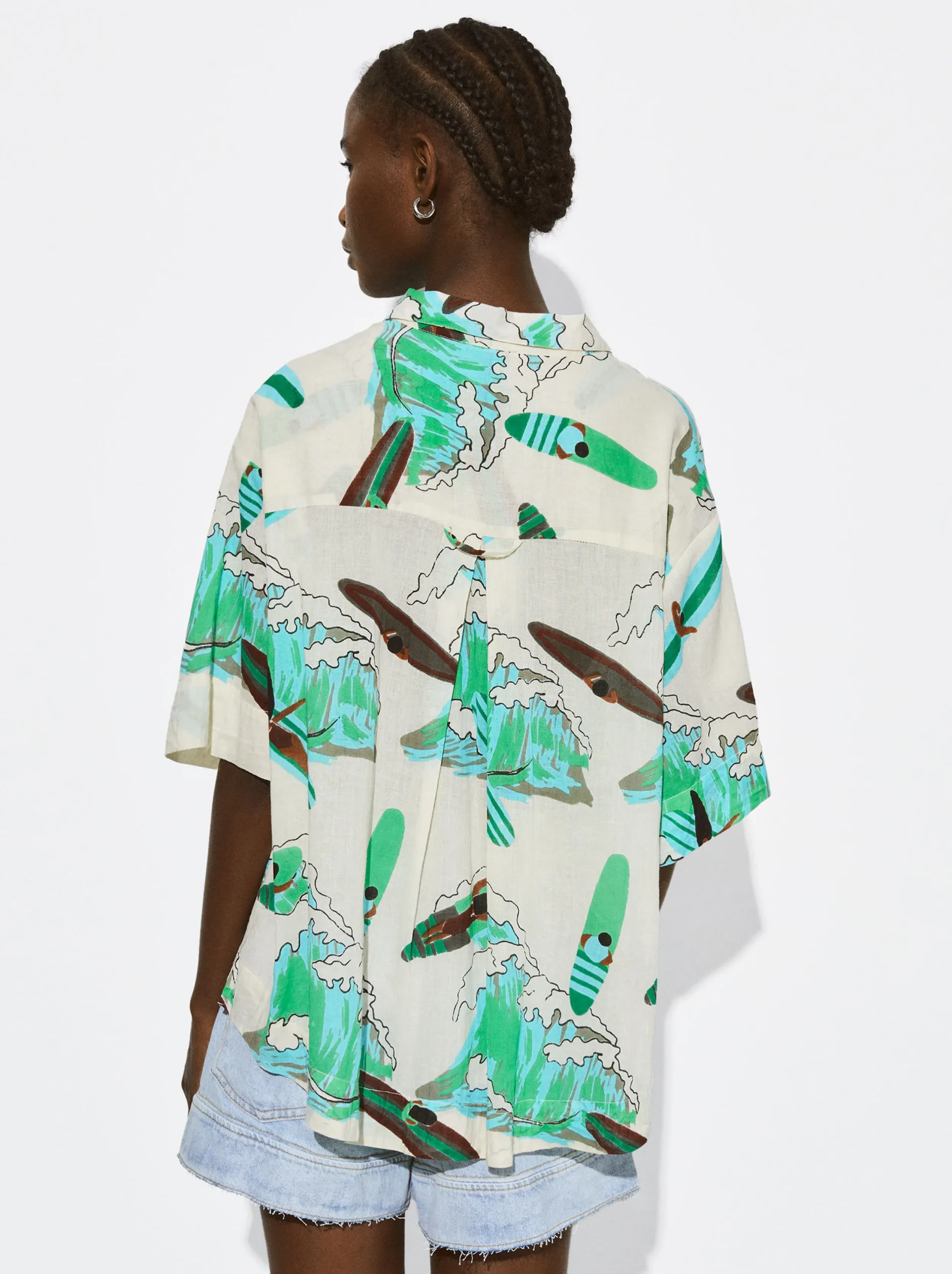 PARFOIS Camisa Algodón Estampada Multicor Fashion