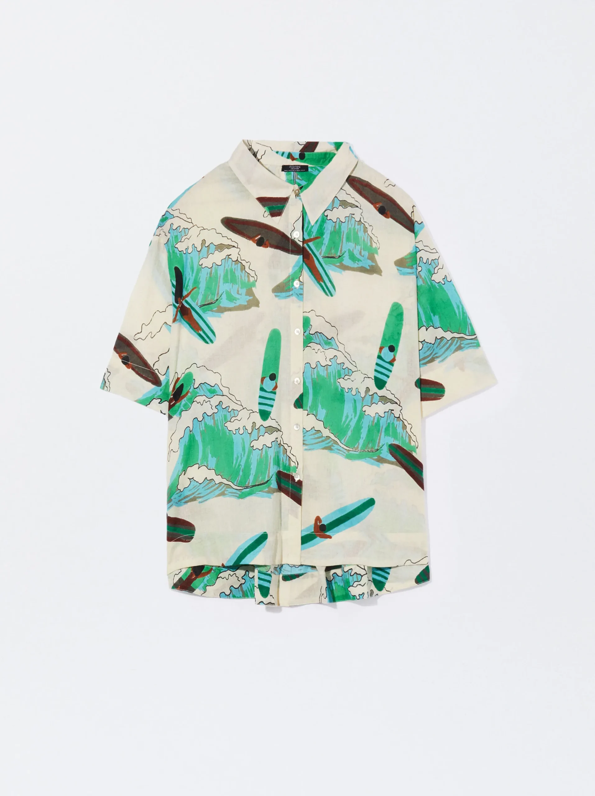 PARFOIS Camisa Algodón Estampada Multicor Fashion