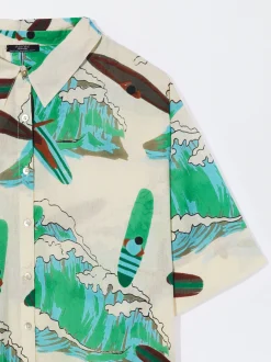 PARFOIS Camisa Algodón Estampada Multicor Fashion