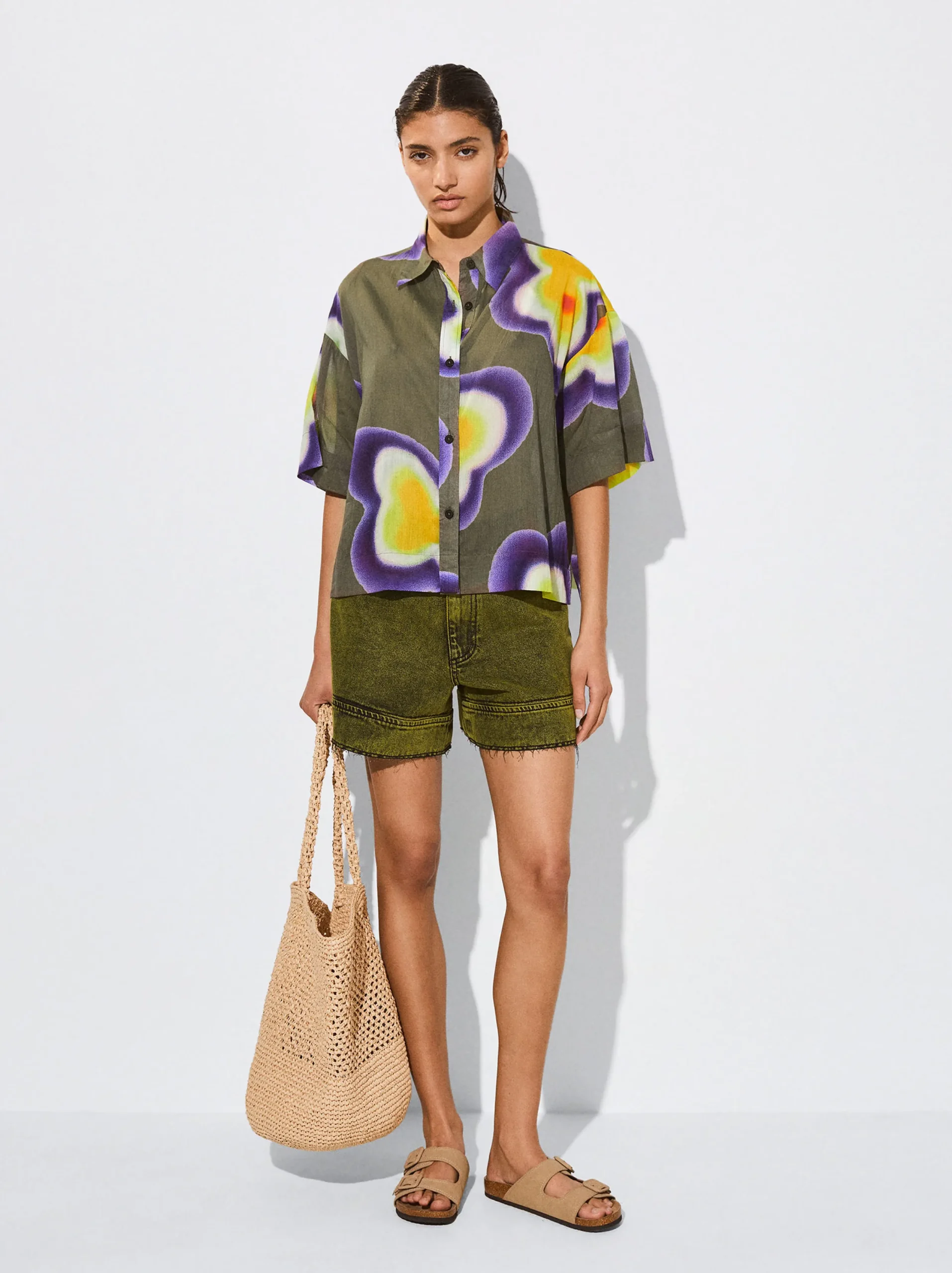 PARFOIS Camisa Algodón Estampada Multicor Shop