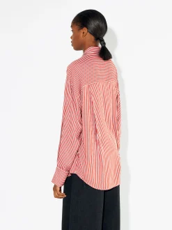 PARFOIS Camisa Con Rayas Rojo Fashion