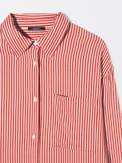 PARFOIS Camisa Con Rayas Rojo Fashion