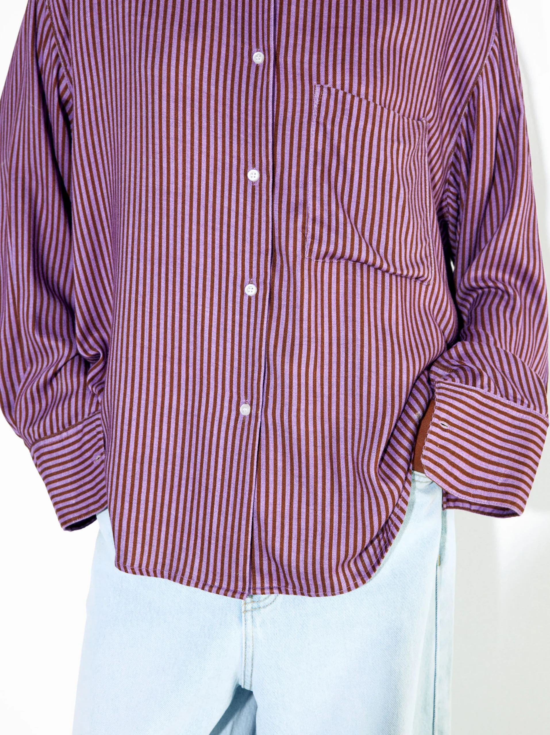 PARFOIS Camisa Con Rayas Violeta Discount