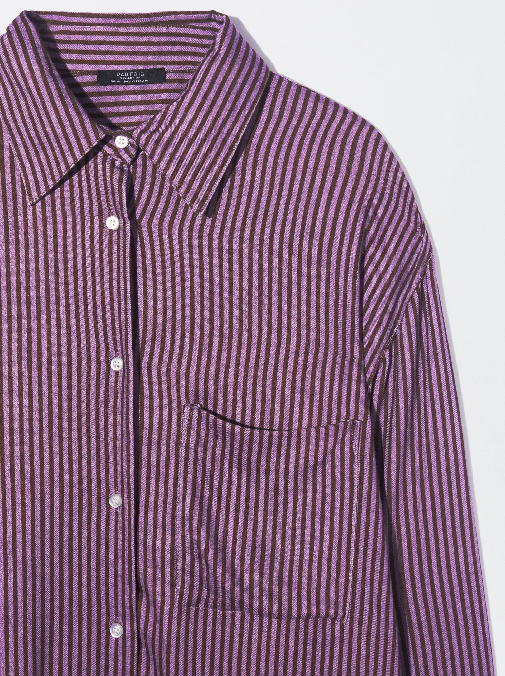 PARFOIS Camisa Con Rayas Violeta Discount