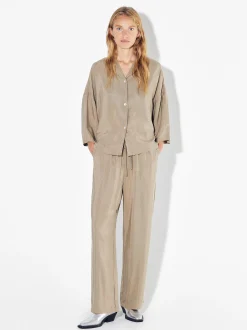 PARFOIS Camisa Cupro Con Botones Beige Hot